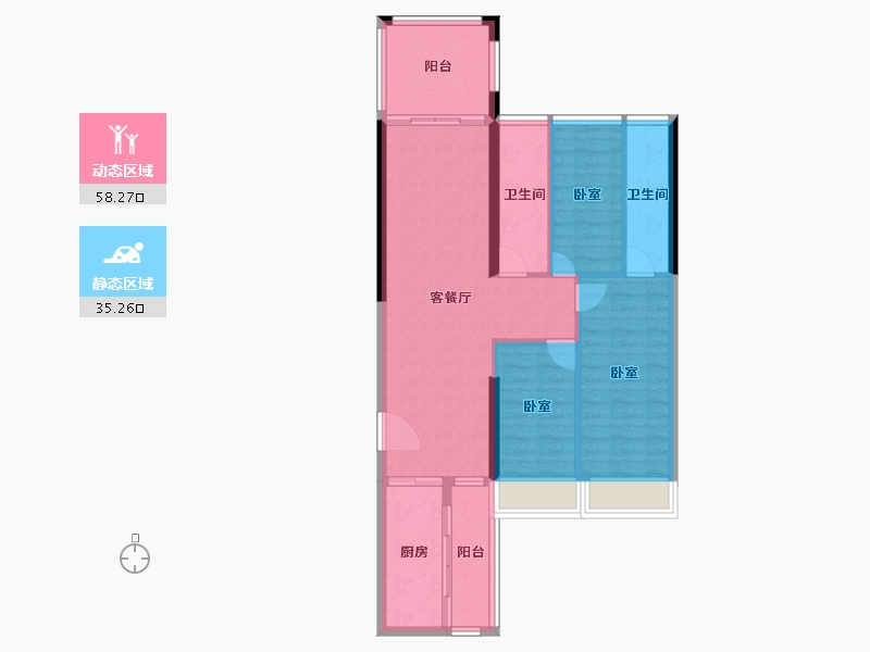 广东省-湛江市-城市尚居花园-84.00-户型库-动静分区