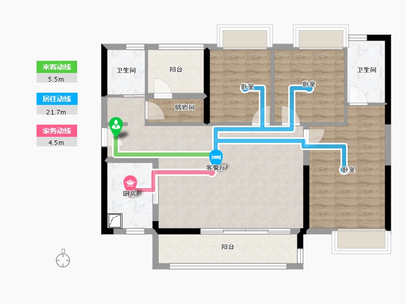 广东省-佛山市-雅居乐新地-95.05-户型库-动静线