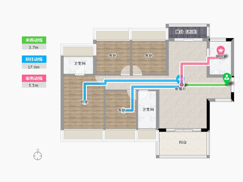 广东省-肇庆市-华生加洲时代-101.99-户型库-动静线