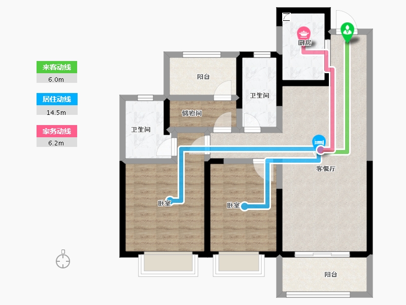 河南省-许昌市-许昌雅居乐国际花园-90.23-户型库-动静线