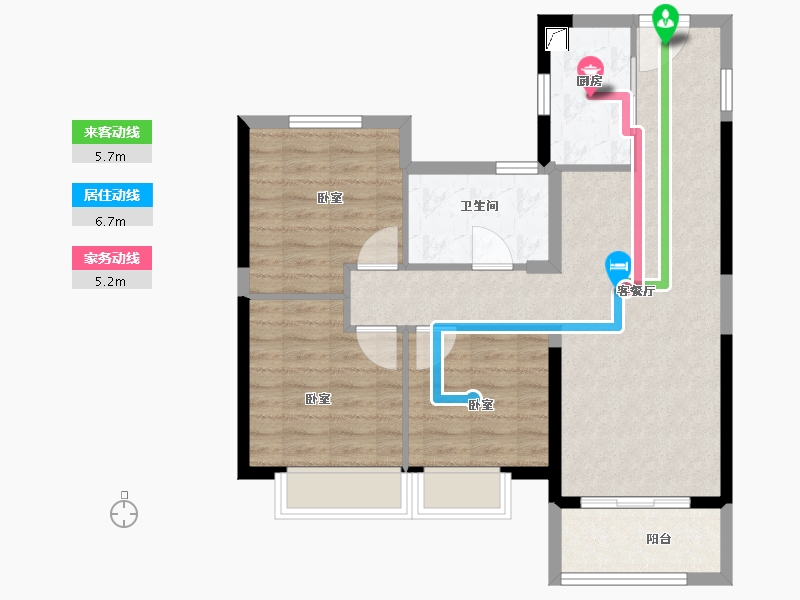 湖南省-长沙市-金地艺境-77.00-户型库-动静线