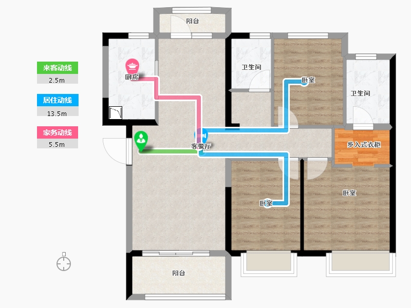 湖南省-长沙市-金地艺境-97.99-户型库-动静线