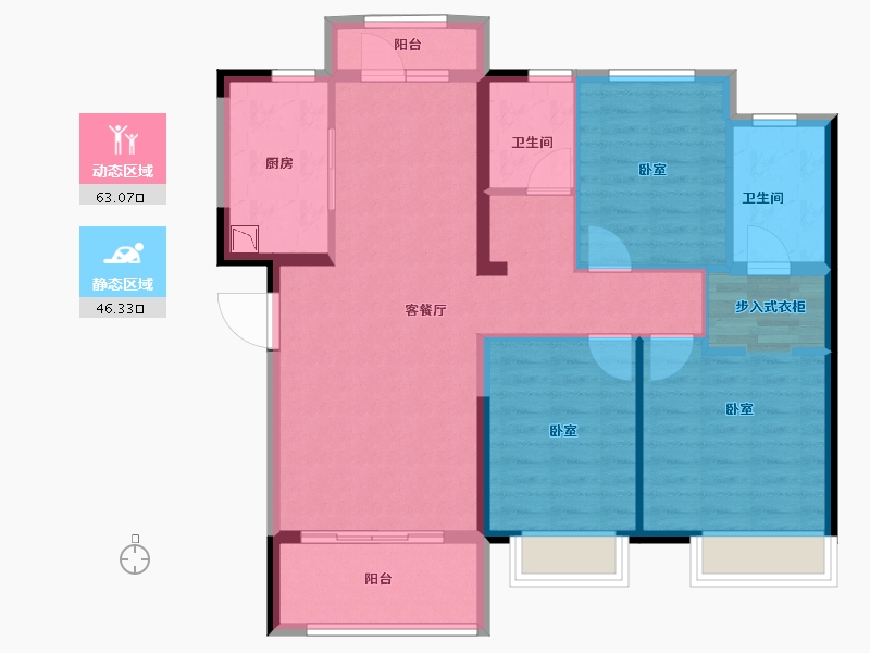 湖南省-长沙市-金地艺境-97.99-户型库-动静分区