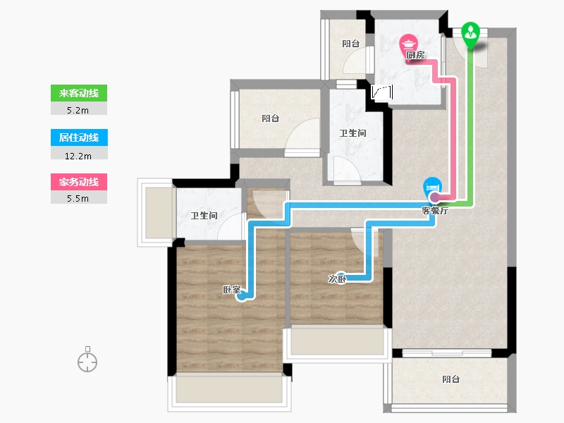 广东省-佛山市-顺德自在城-70.00-户型库-动静线