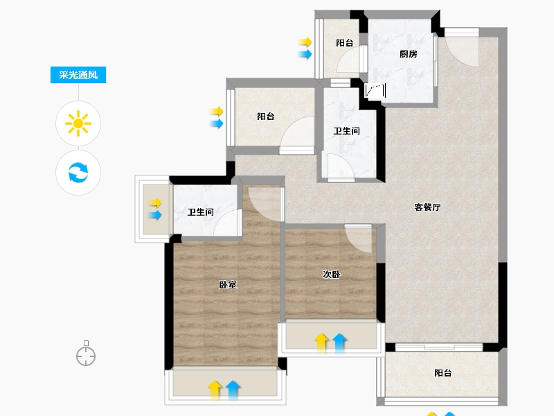 广东省-佛山市-顺德自在城-70.00-户型库-采光通风