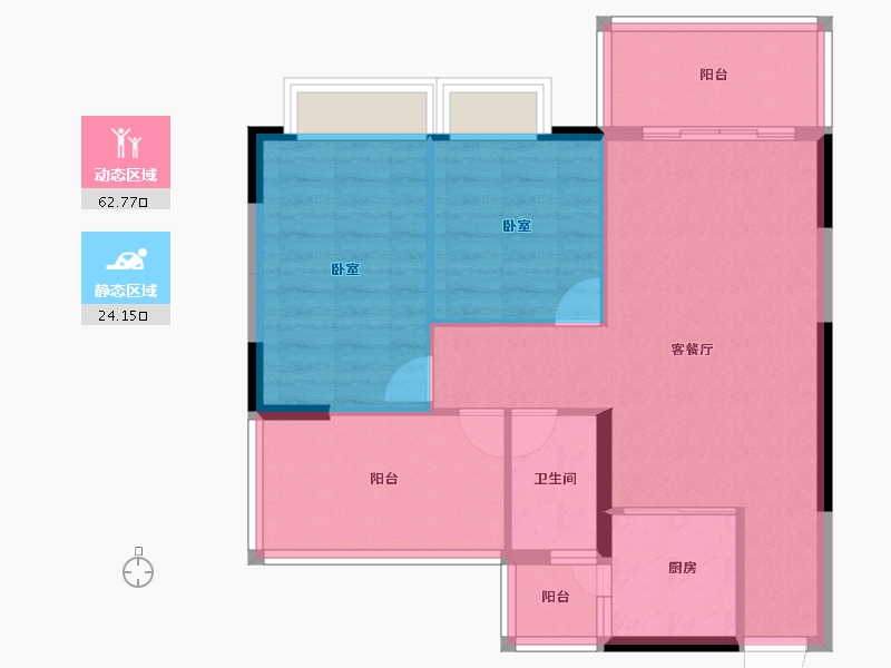 广东省-湛江市-荣业德信嘉园-78.66-户型库-动静分区