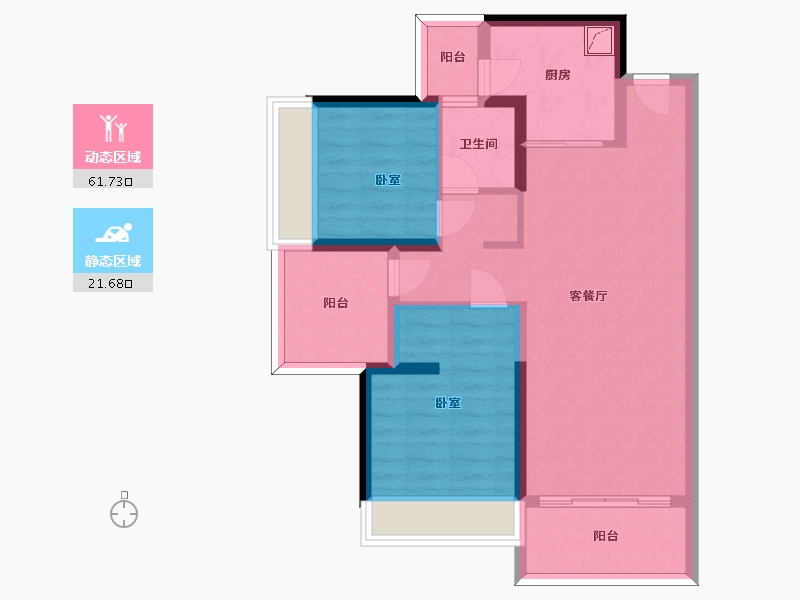 广东省-惠州市-中海水岸城-73.45-户型库-动静分区