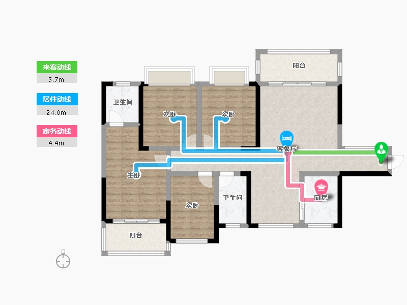 湖南省-湘潭市-龙城·盛悦府-109.74-户型库-动静线