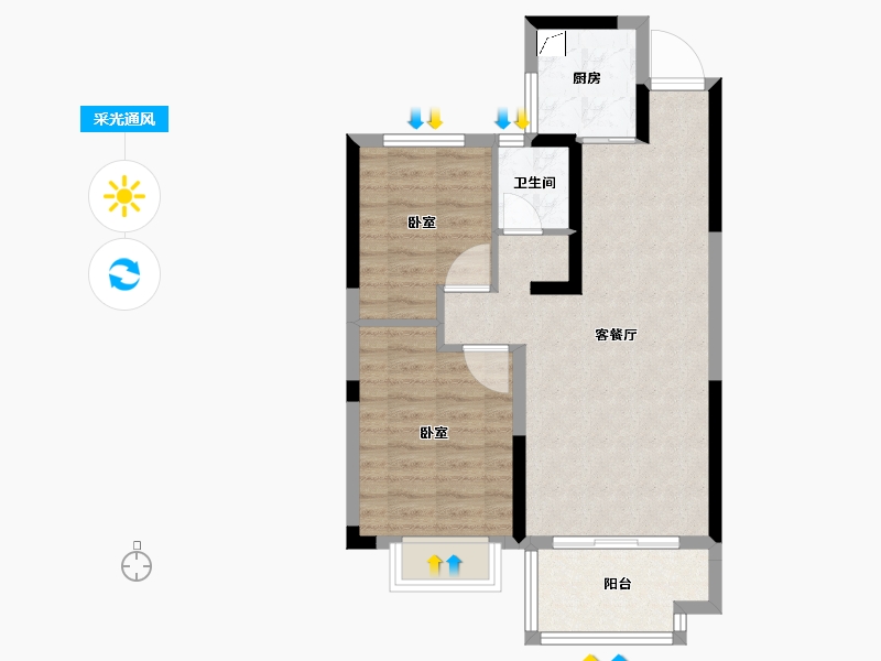 湖南省-怀化市-澳海公园2号-62.00-户型库-采光通风