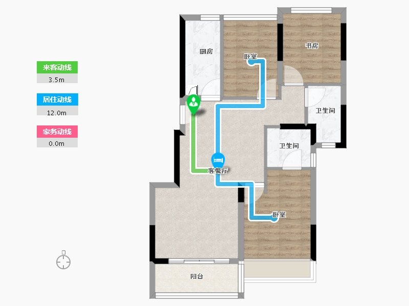 广东省-佛山市-顺德自在城-74.00-户型库-动静线