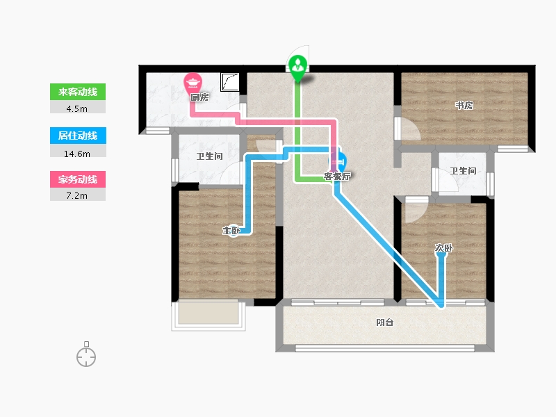 湖南省-湘潭市-九华世纪城 第二期-89.24-户型库-动静线