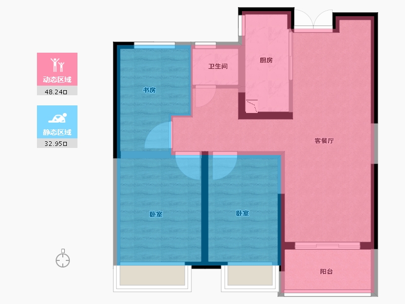 河南省-郑州市-正弘悦云庄-71.99-户型库-动静分区