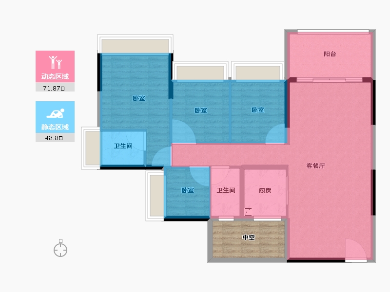 广东省-湛江市-汇泉·盛景名苑-116.94-户型库-动静分区