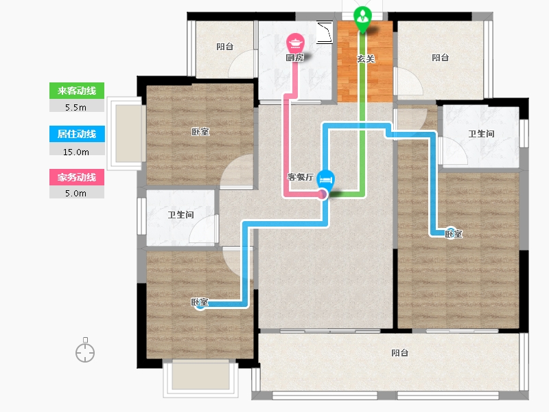 湖南省-邵阳市-恒泰珑湖·二期-96.24-户型库-动静线