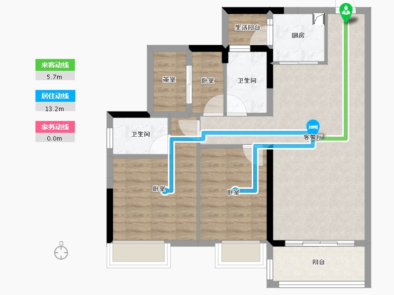 广东省-湛江市-凯悦华府-76.32-户型库-动静线