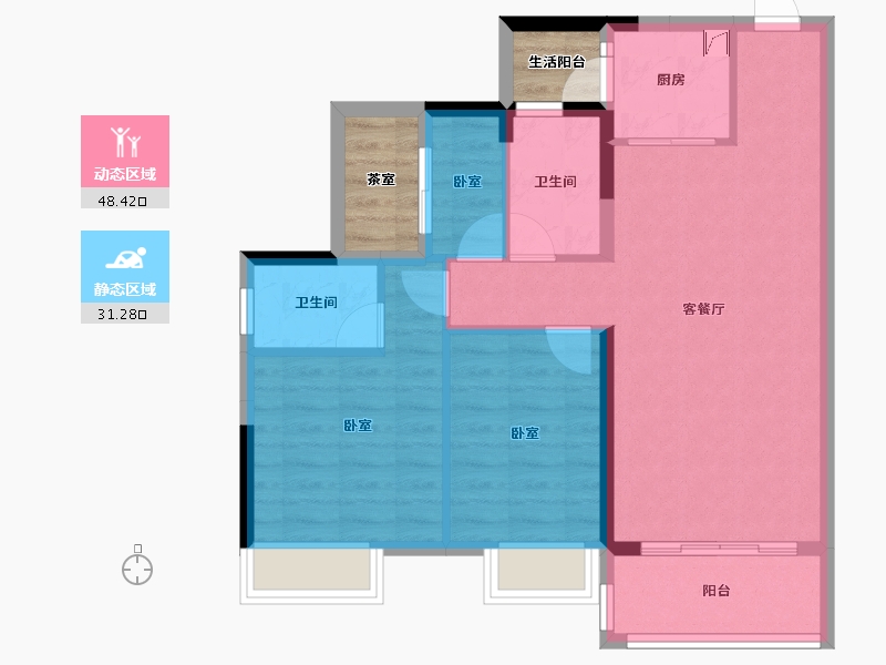 广东省-湛江市-凯悦华府-76.32-户型库-动静分区