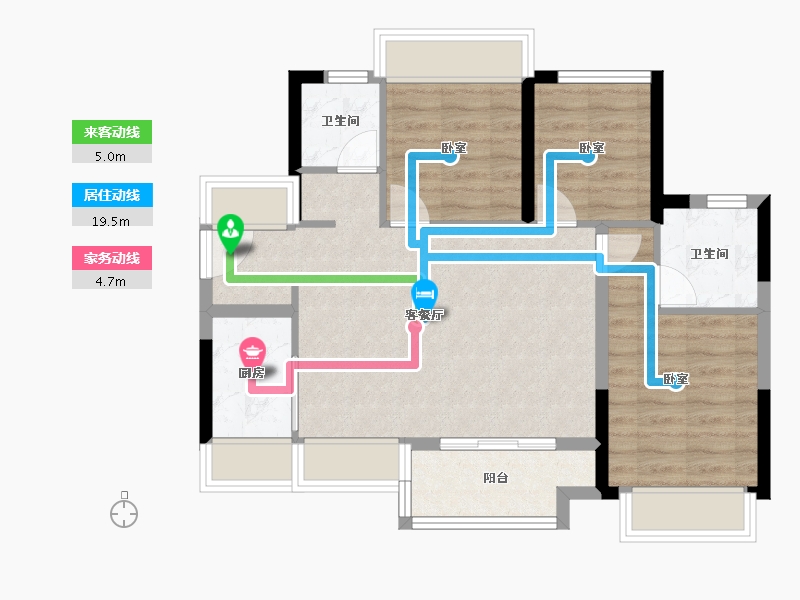 广东省-佛山市-上坤翰林湖壹号-71.00-户型库-动静线