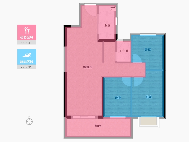 湖北省-荆州市-当代显扬府ΜΟΜΛ-77.00-户型库-动静分区