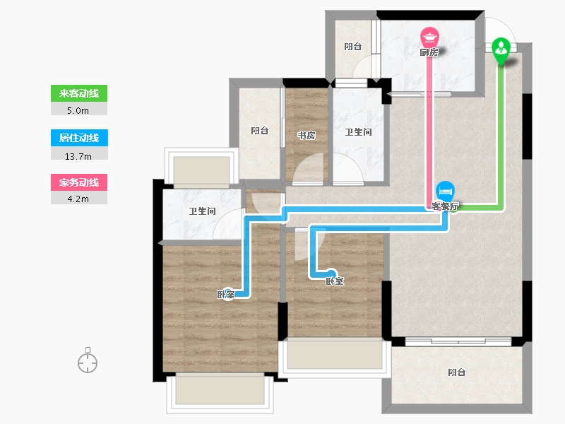 广东省-佛山市-谊泰豪苑-71.00-户型库-动静线