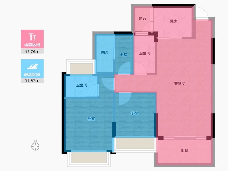 广东省-佛山市-谊泰豪苑-71.00-户型库-动静分区