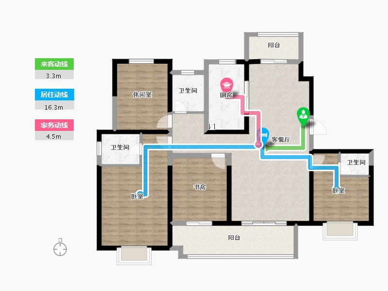 江苏省-镇江市-爱家·尚城-129.01-户型库-动静线