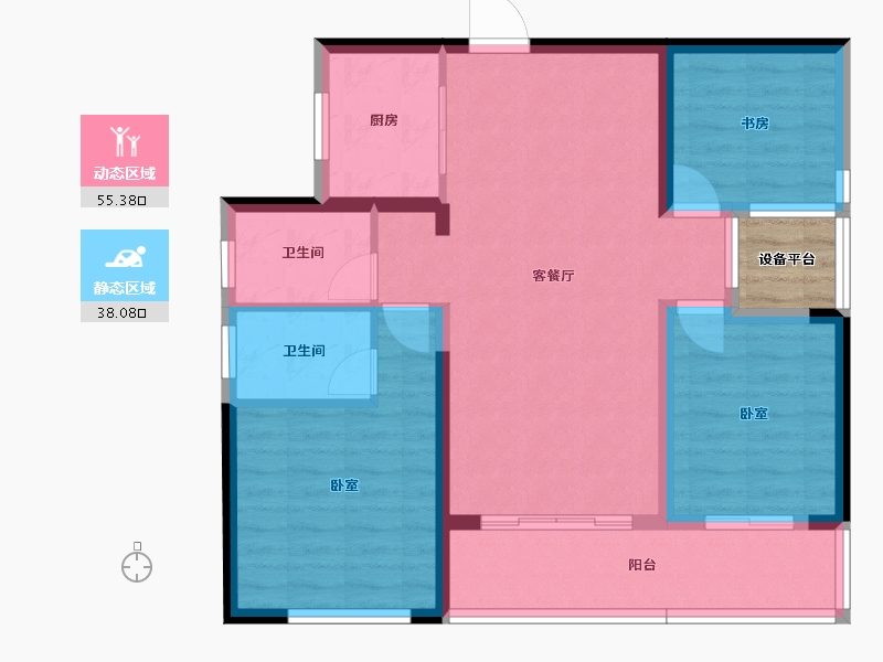 湖南省-长沙市-万境潇湘-86.16-户型库-动静分区