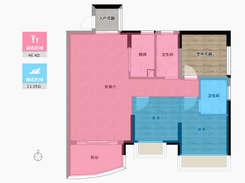 广东省-惠州市-凯悦春天-69.89-户型库-动静分区