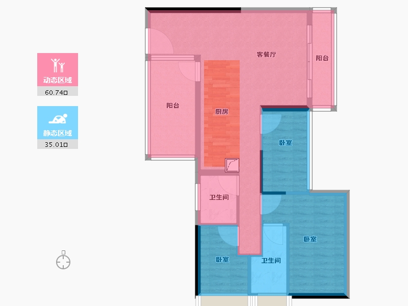 广东省-湛江市-城市尚居花园-85.65-户型库-动静分区