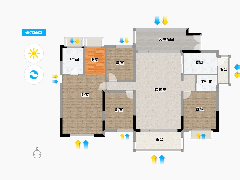 广东省-广州市-南沙星河丹堤-145.60-户型库-采光通风