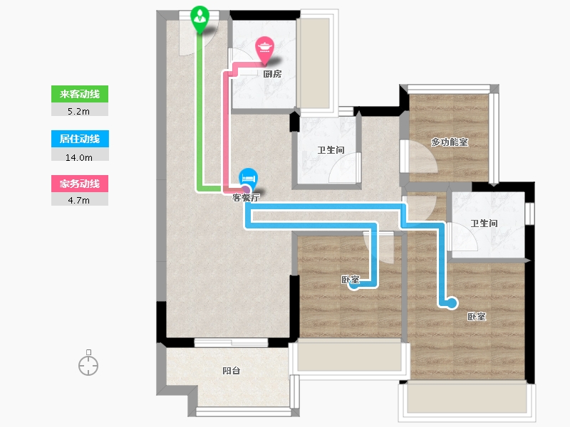 广东省-广州市-融创·春风岭南-66.00-户型库-动静线