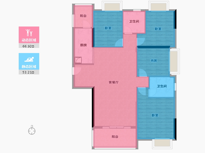 广东省-佛山市-富力西江十号-108.53-户型库-动静分区