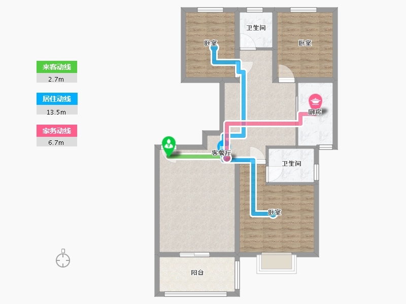 湖北省-孝感市-豫嘉盛世家园-90.00-户型库-动静线