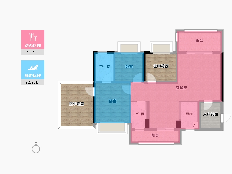 广东省-惠州市-凯悦春天-87.35-户型库-动静分区