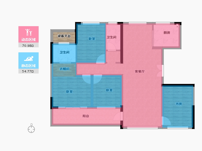 河南省-郑州市-正弘悦云庄-114.94-户型库-动静分区