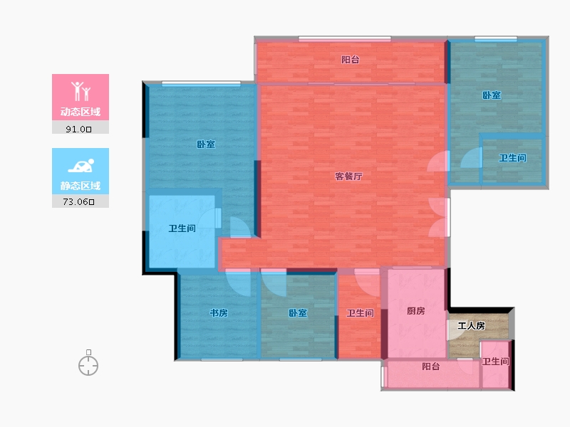 河南省-郑州市-名门紫园-153.16-户型库-动静分区