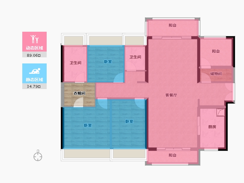 广东省-佛山市-中粮珑湾祥云-115.68-户型库-动静分区