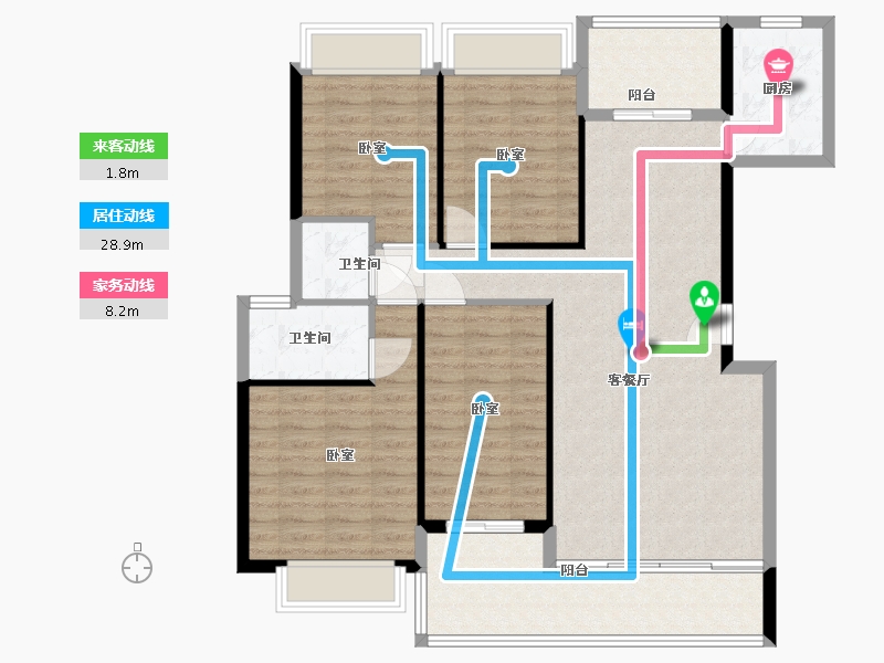 湖南省-郴州市-御景湾人和好景-112.00-户型库-动静线