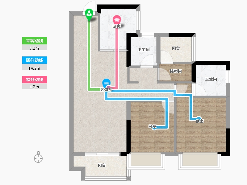 广东省-佛山市-上坤翰林湖壹号-71.01-户型库-动静线