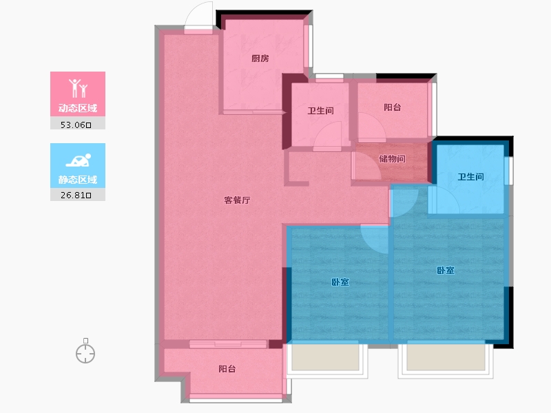 广东省-佛山市-上坤翰林湖壹号-71.01-户型库-动静分区