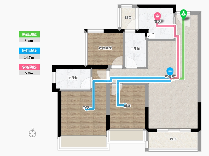 广东省-珠海市-龙光·玖龙湖-75.32-户型库-动静线