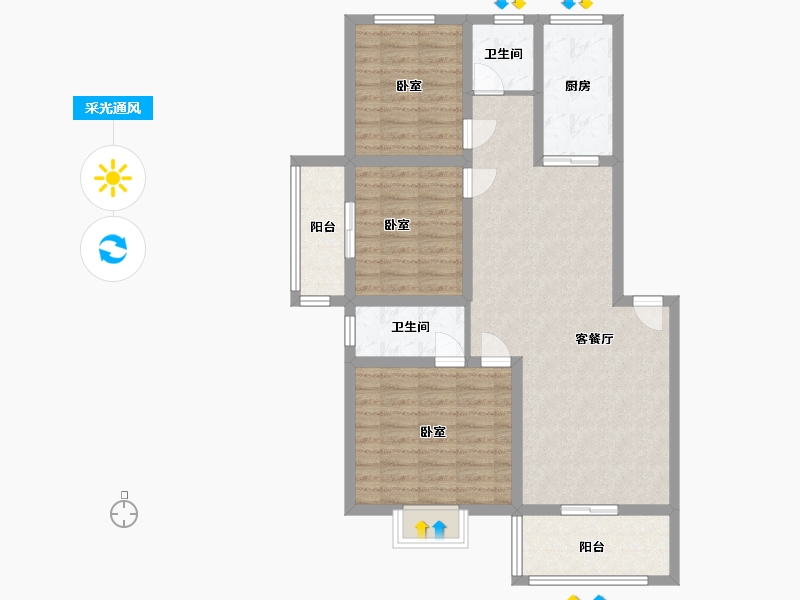 湖北省-孝感市-豫嘉盛世家园-92.00-户型库-采光通风