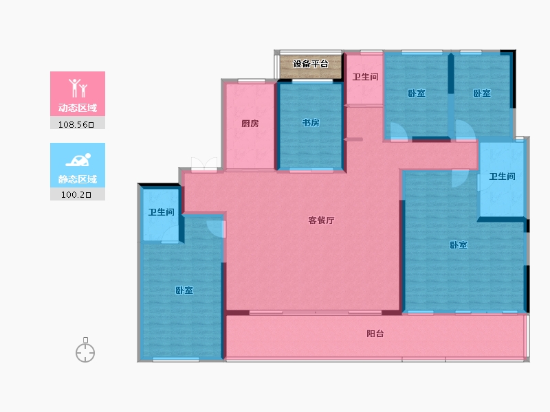 湖南省-长沙市-万境潇湘-193.89-户型库-动静分区