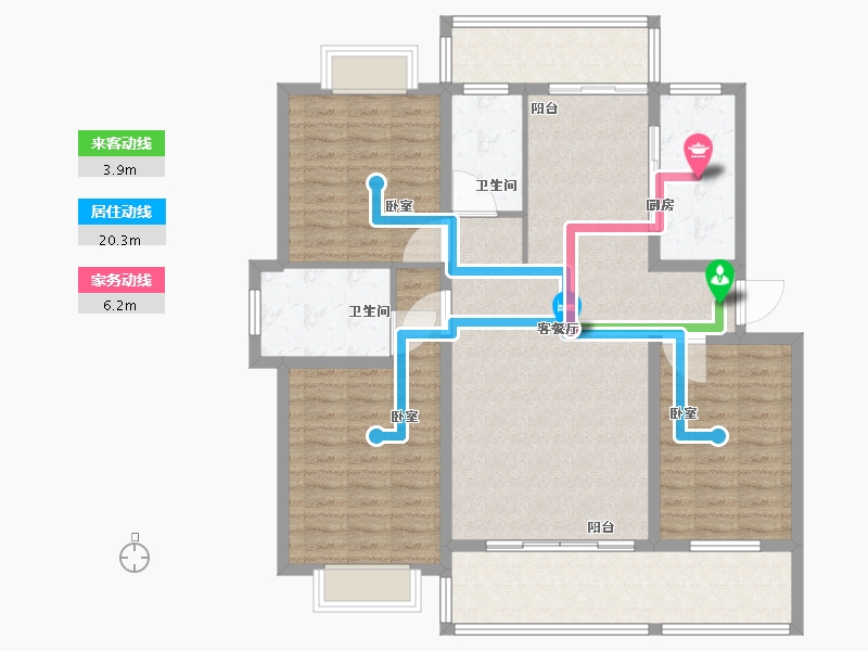 湖南省-怀化市-蔚蓝水岸-122.01-户型库-动静线