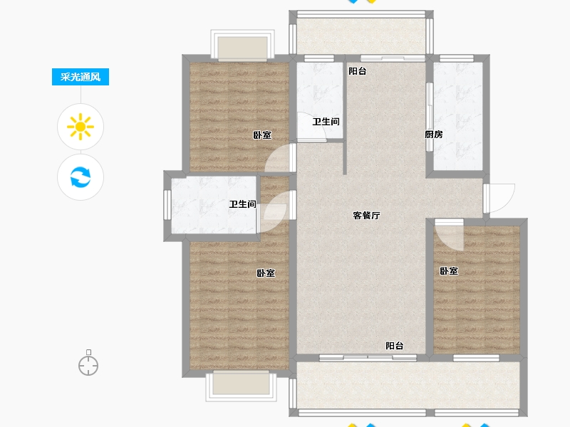 湖南省-怀化市-蔚蓝水岸-122.01-户型库-采光通风