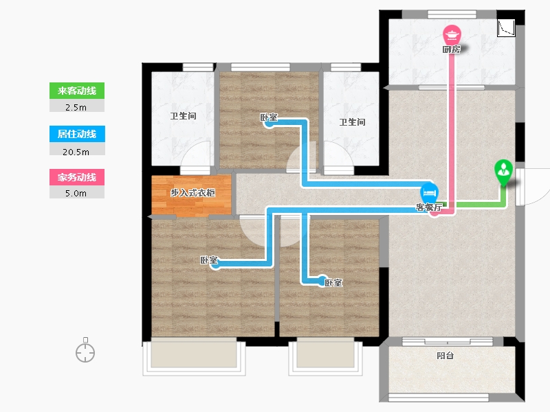 湖南省-长沙市-金地艺境-83.99-户型库-动静线