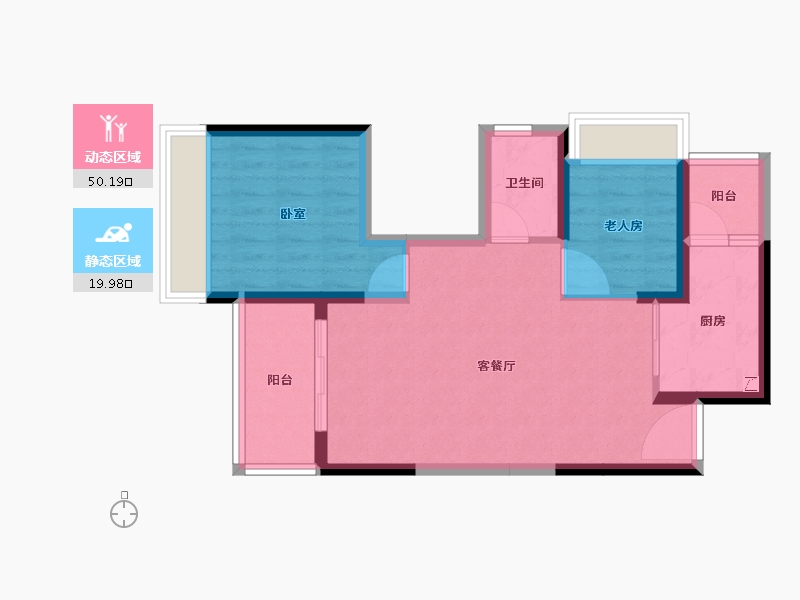 广东省-江门市-印象海伦湾-62.30-户型库-动静分区