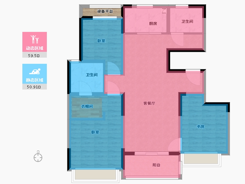 河南省-许昌市-融创·观河宸院-100.00-户型库-动静分区