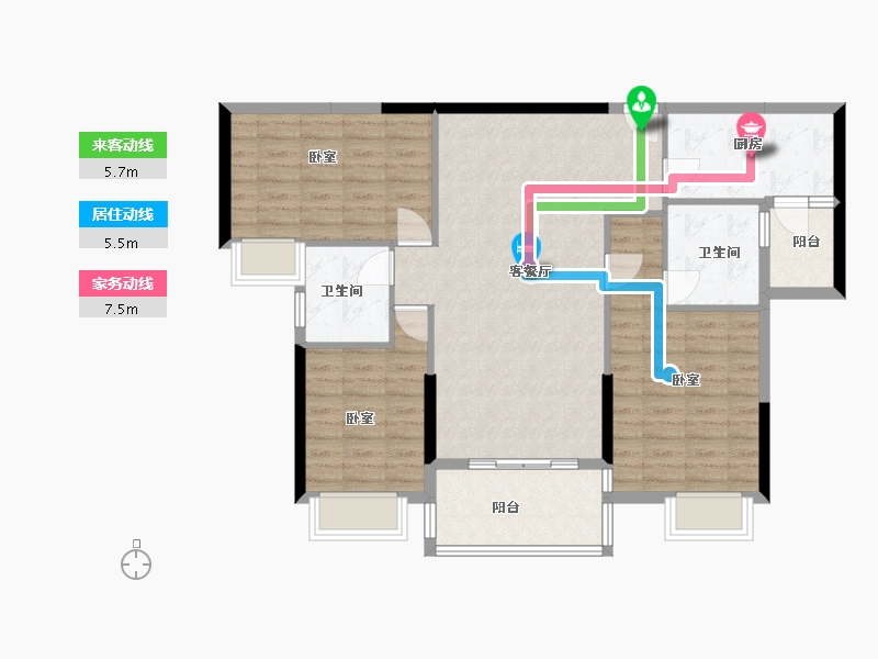 广东省-佛山市-富力西江十号-99.25-户型库-动静线