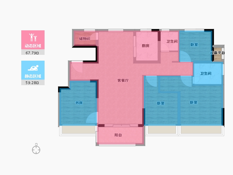 河南省-许昌市-融创·观河宸院-114.74-户型库-动静分区