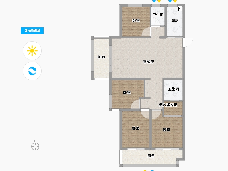 湖南省-怀化市-澳海公园2号-113.01-户型库-采光通风